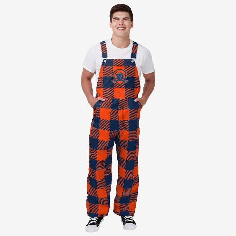 Virginia Cavaliers Mens Plaid Bib Overalls Sporty Drawstring Overalls