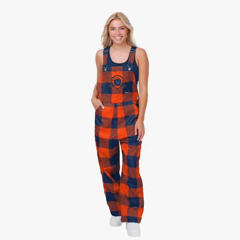 Virginia Cavaliers Womens Plaid Bib Overalls Striped Casual Jumpsuit