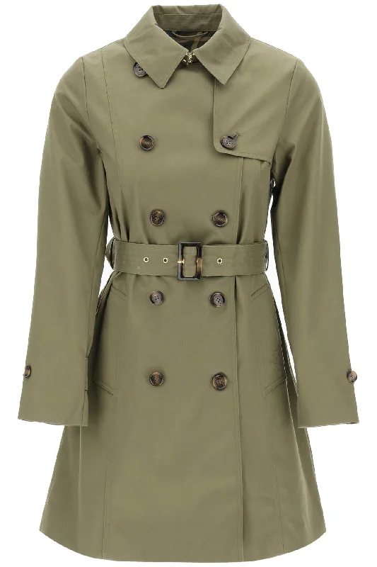 Double-breasted Trench Coat For  - Khaki Elegant Trench Coat with Pockets