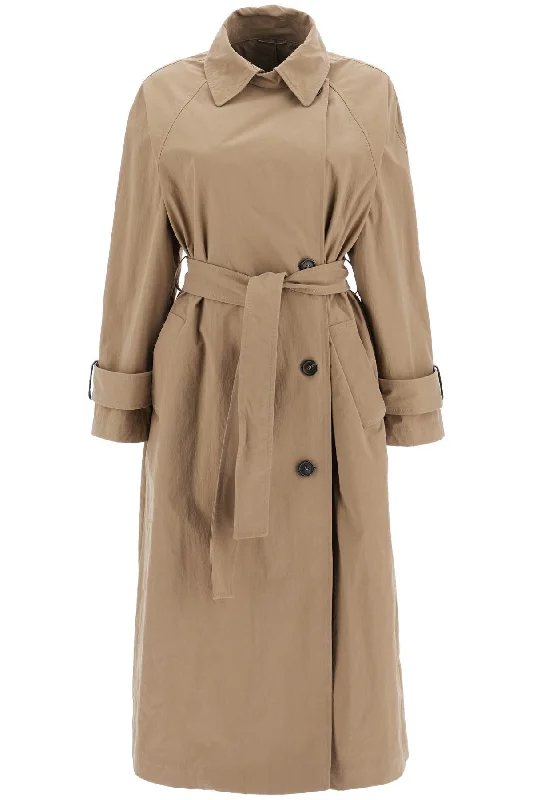 'trench Coat With Shiny Cuff Details  - Neutro Stylish Trench Coat with Pockets