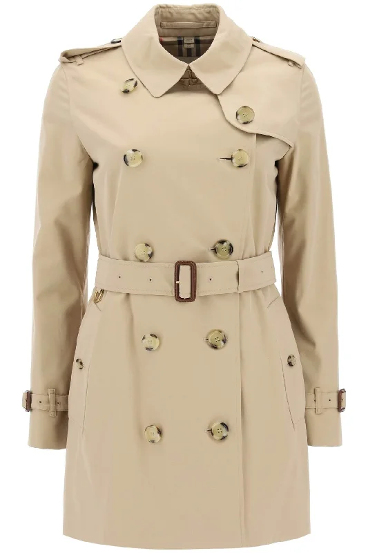 Short Kensington Heritage Trench Coat  - Beige Modern Military Style Trench