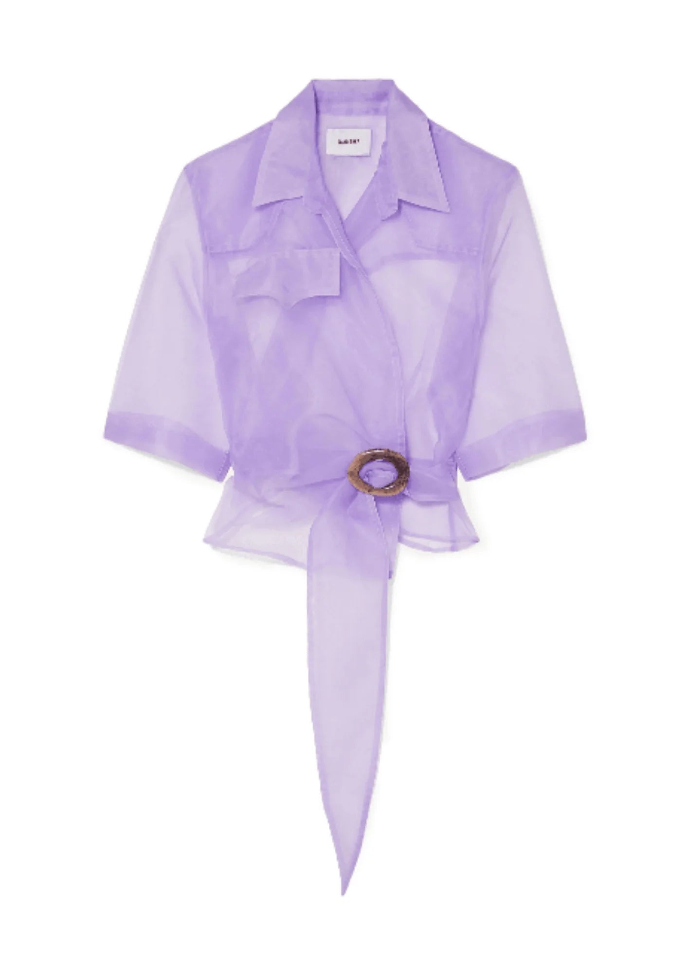 LILAC TUSCAN ORGANZA TRENCH COAT Double-Breasted Belted Trench