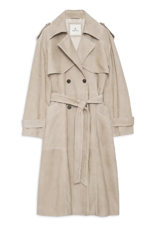 Anine Bing - Finley Trench in Taupe Brown Classic Khaki Trench Coat