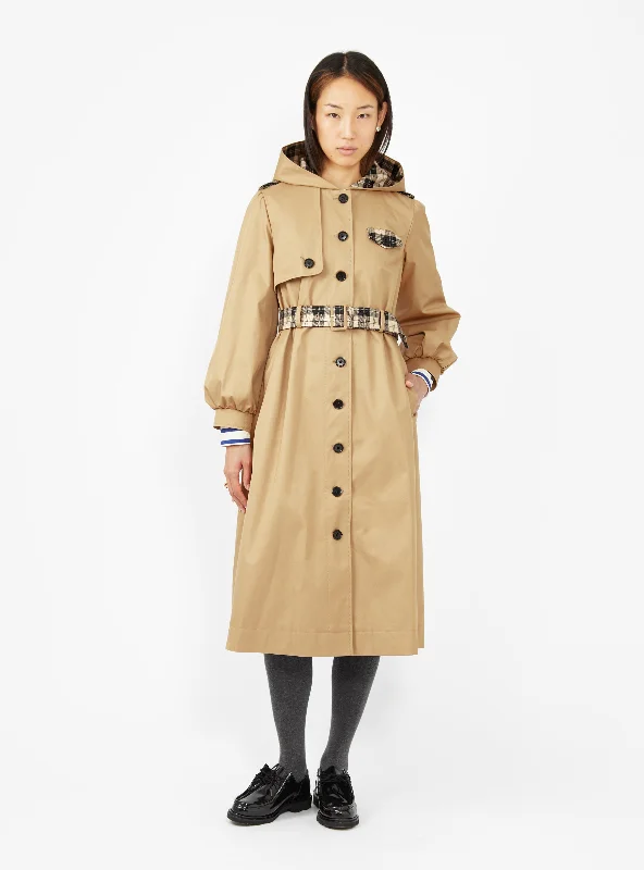 Aspen Trench Coat Camel & Black Chic Trench Coat for Spring