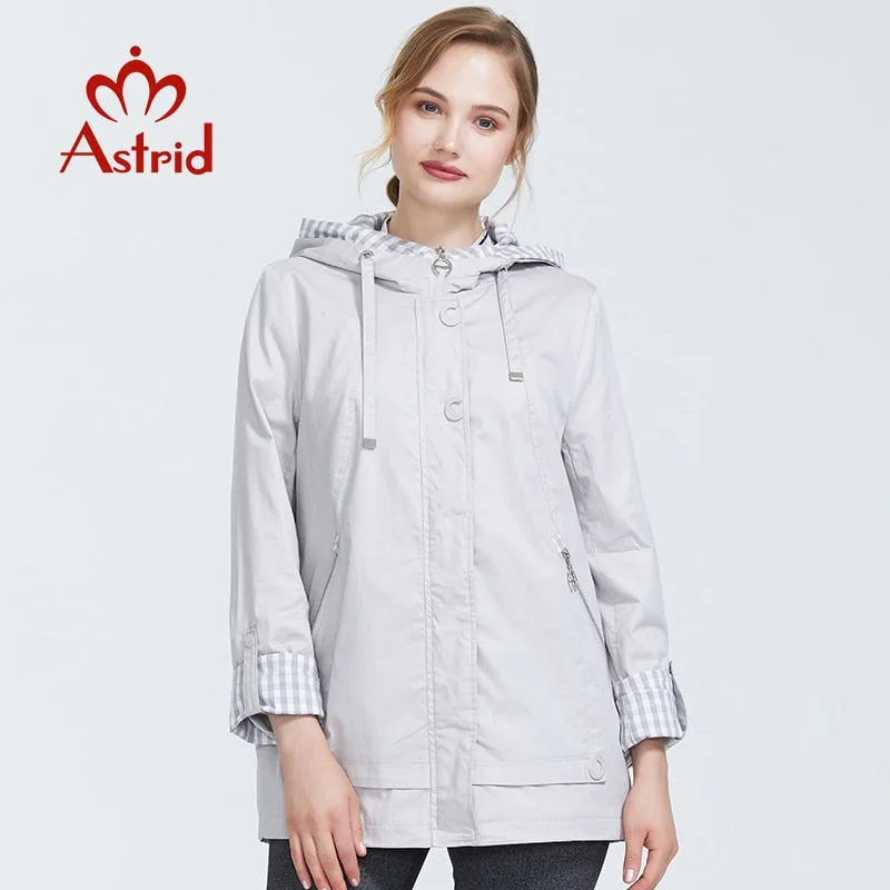 Astrid Spring Autumn new arrival woman Oversize short trench coat for women with a hood lady coat female with zipper AS-9013 Trendy Long Wool Trench Astrid Spring Autumn new arrival woman Oversize short trench coat for women with a hood lady coat female with zipper AS-9013 Trendy Long Wool Trench