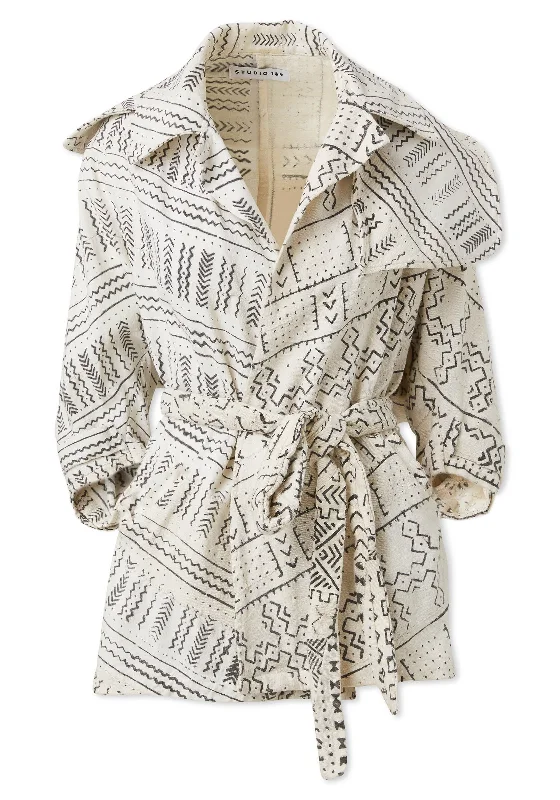 Bogolan Deconstructed Short Trench Coat Classic Trench Coat Outerwear