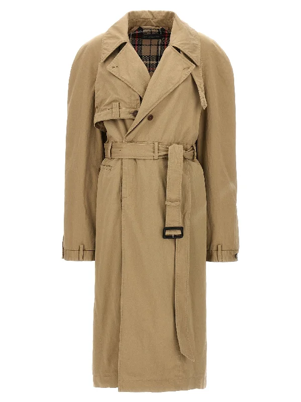 Deconstructed Trench Coat Trendy Black Trench Coat