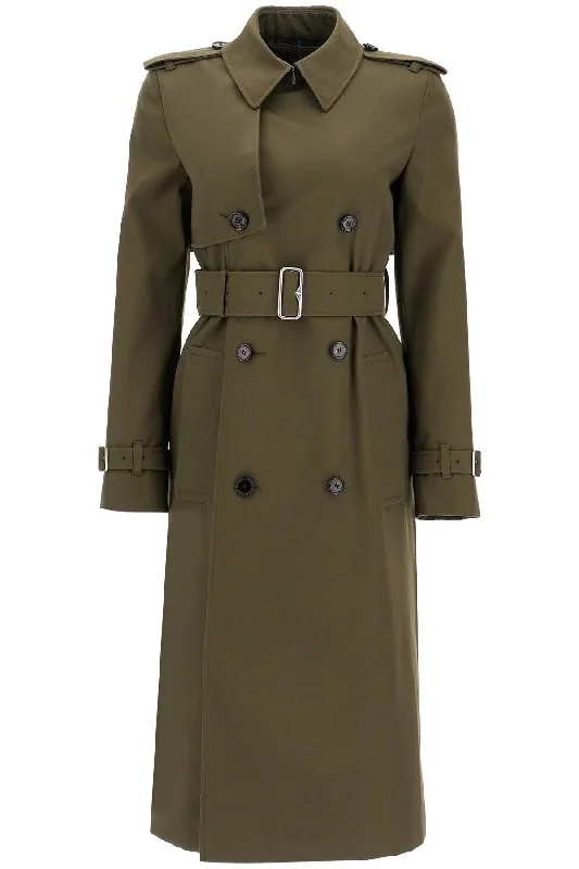 BURBERRY double-breasted trench coat with Fashionable Tartan Trench Coat