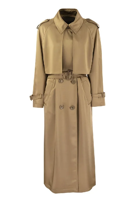Double-breasted waterproof trench coat Trendy Wide-Collar Trench Coat