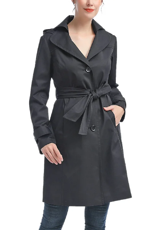 Kimi + Kai Women's "Adel" Waterproof Hooded Trench Coat Comfortable Wool Trench Jacket Kimi + Kai Women's "Adel" Waterproof Hooded Trench Coat Comfortable Wool Trench Jacket