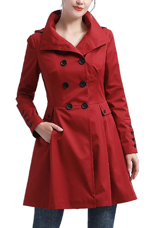 Kimi + Kai Women's "Ellie" Waterproof Trench Coat Classic Military Trench Coat