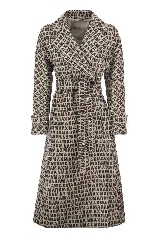 LTRENCH - Drip-proof cotton jacquard trench coat Double-Breasted Belted Trench