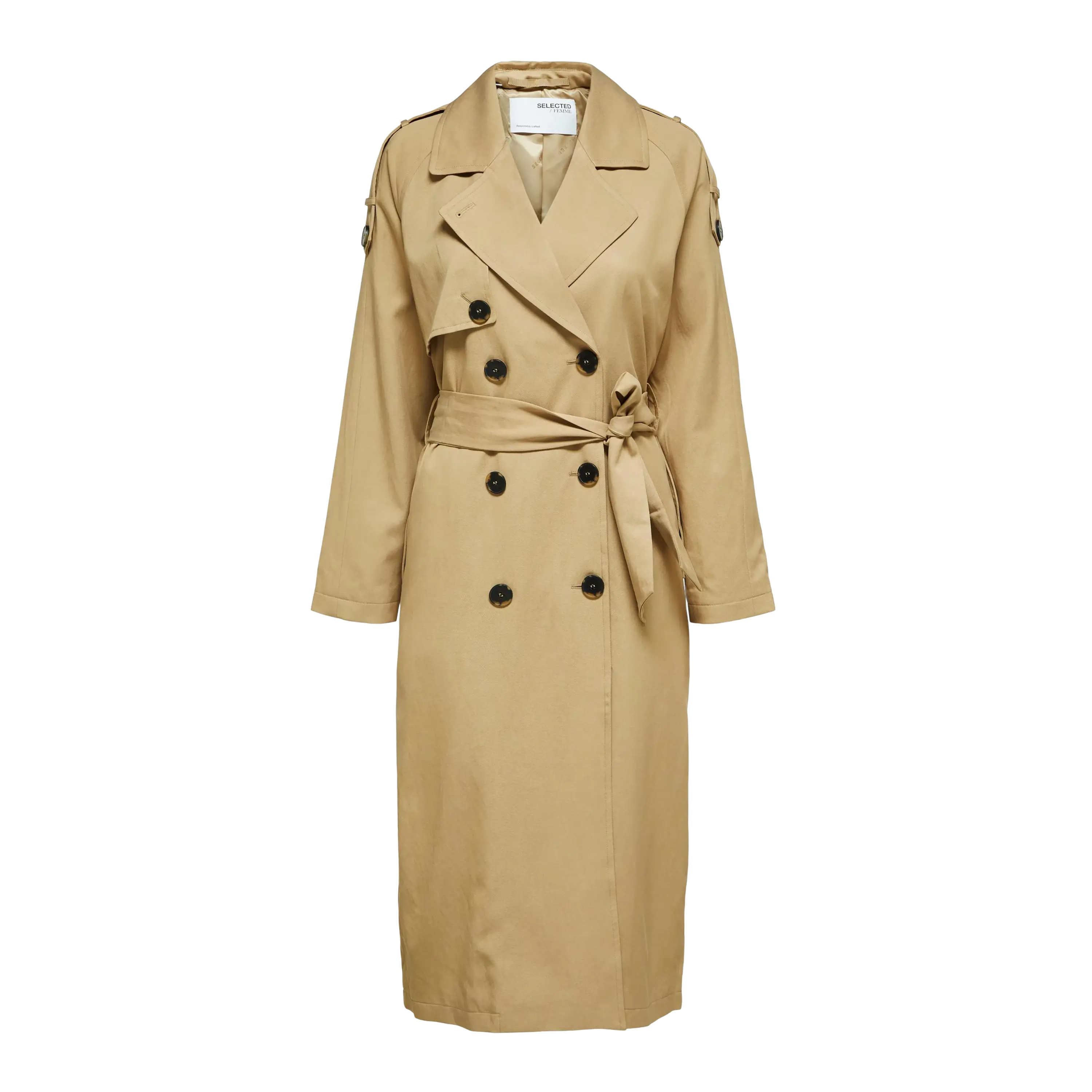 Selected Femme New Bren Trench Coat Stylish Faux-Fur Trench Coat