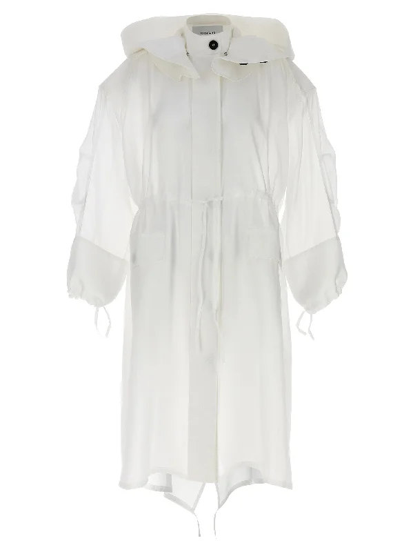 Organza Unlined Trench Coat Casual Button Trench Coat