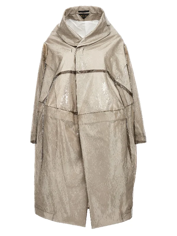 Oversize Texture Trench Coat Trendy Puffer Trench Coat
