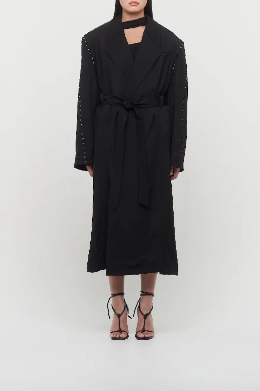 Mugler Fluid Hook and Eye Trench Elegant Trench Coat with Belt