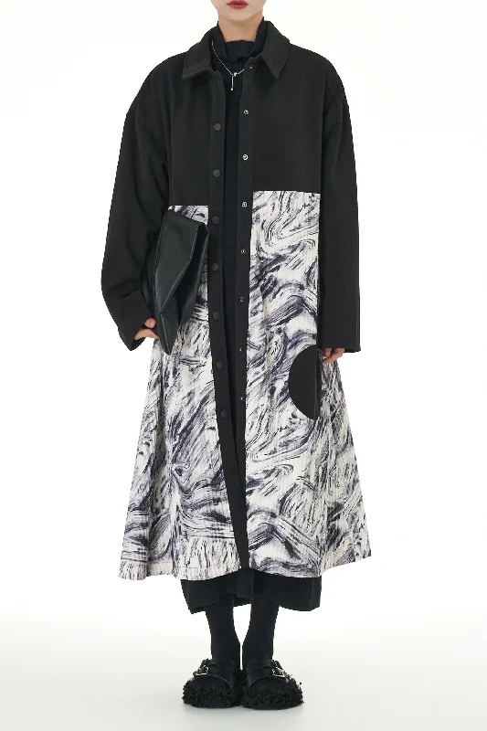 Shadow Dance Trench Coat Dress Modern Long Sleeve Trench