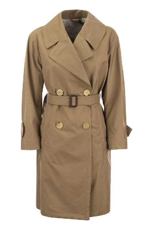 VTRENCH - Drip-proof cotton twill over trench coat Elegant Belted Trench Coat
