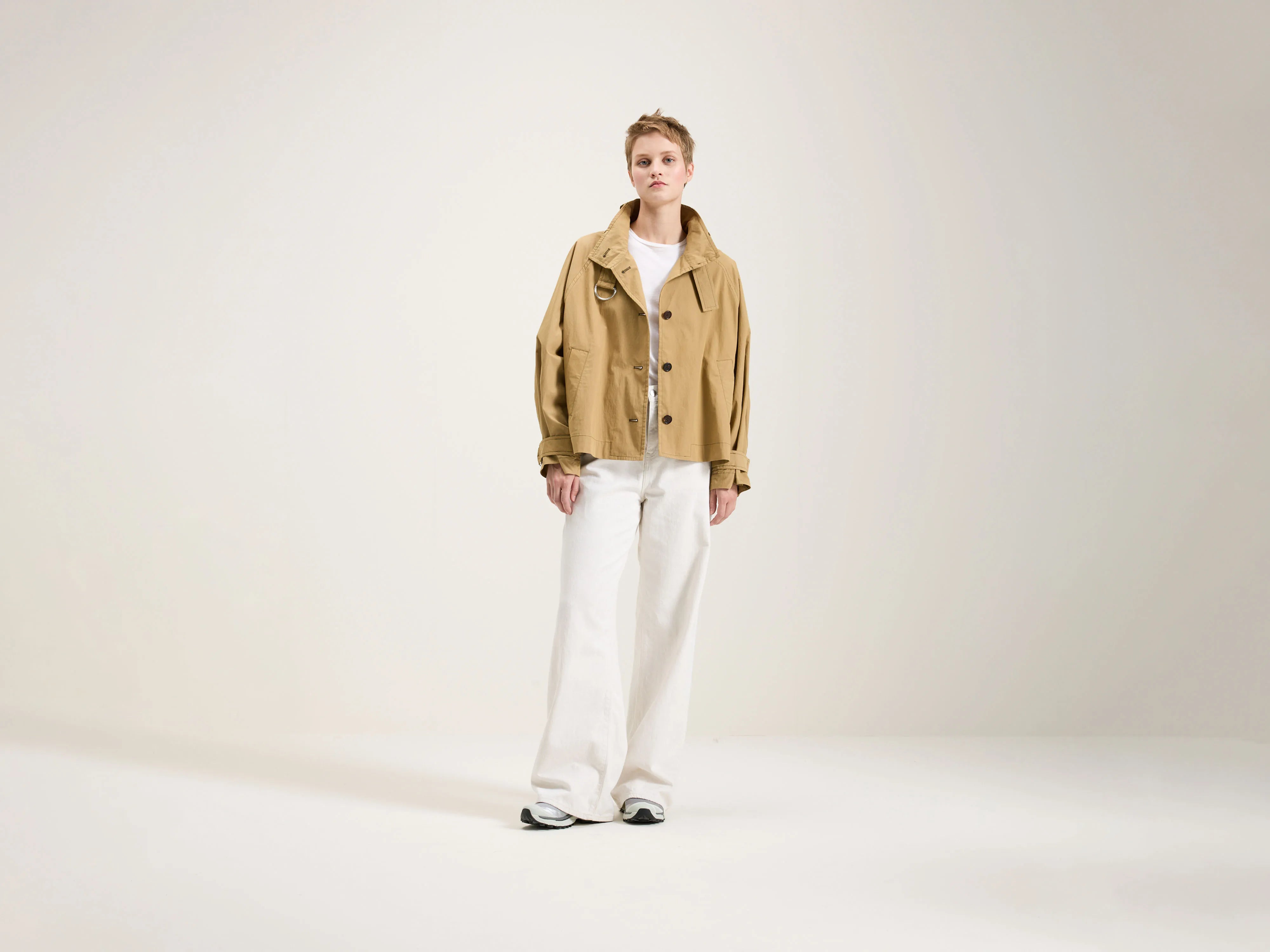 Hubble light trench (242 / W / SOIL) Elegant Belted Trench Coat