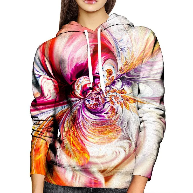 Abstract Waves Womens Hoodie Hoodie with Raglan Sleeves Sporty Comfortable