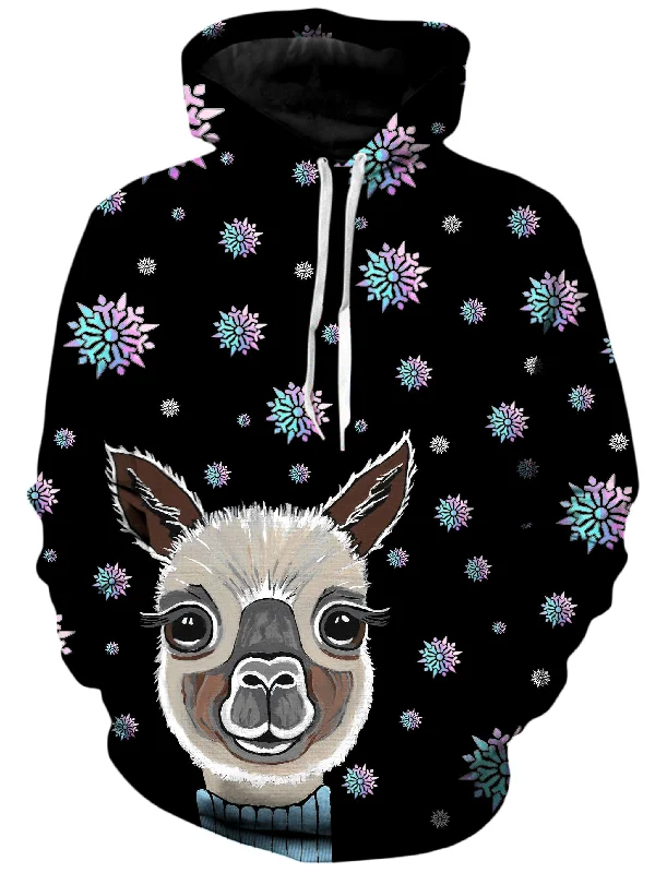 Alpaca Christmas Unisex Hoodie Hoodie with Turtle Neck Cozy Winter