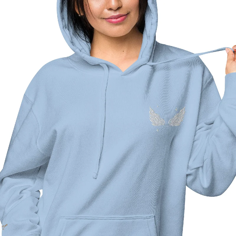 Angel Wing Design Unisex Pigment-Dyed Hoodie, lioness-love Zip Hoodie Drawstring Kangaroo Pocket Angel Wing Design Unisex Pigment-Dyed Hoodie, lioness-love Zip Hoodie Drawstring Kangaroo Pocket