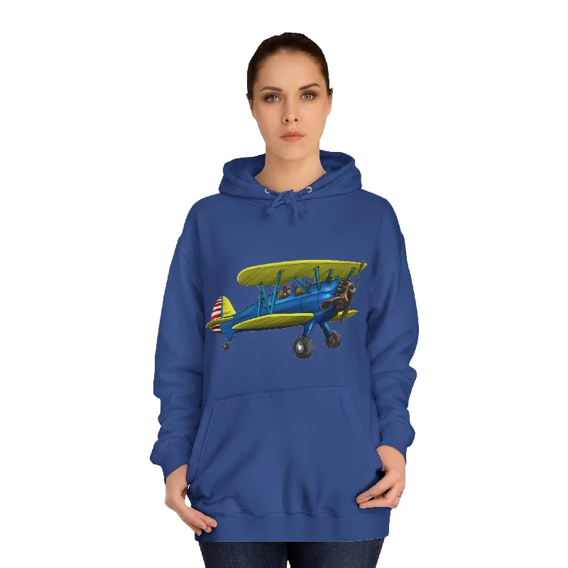 Boeing Stearman Unisex College Hoodie Hoodie with Fur Luxurious Winter
