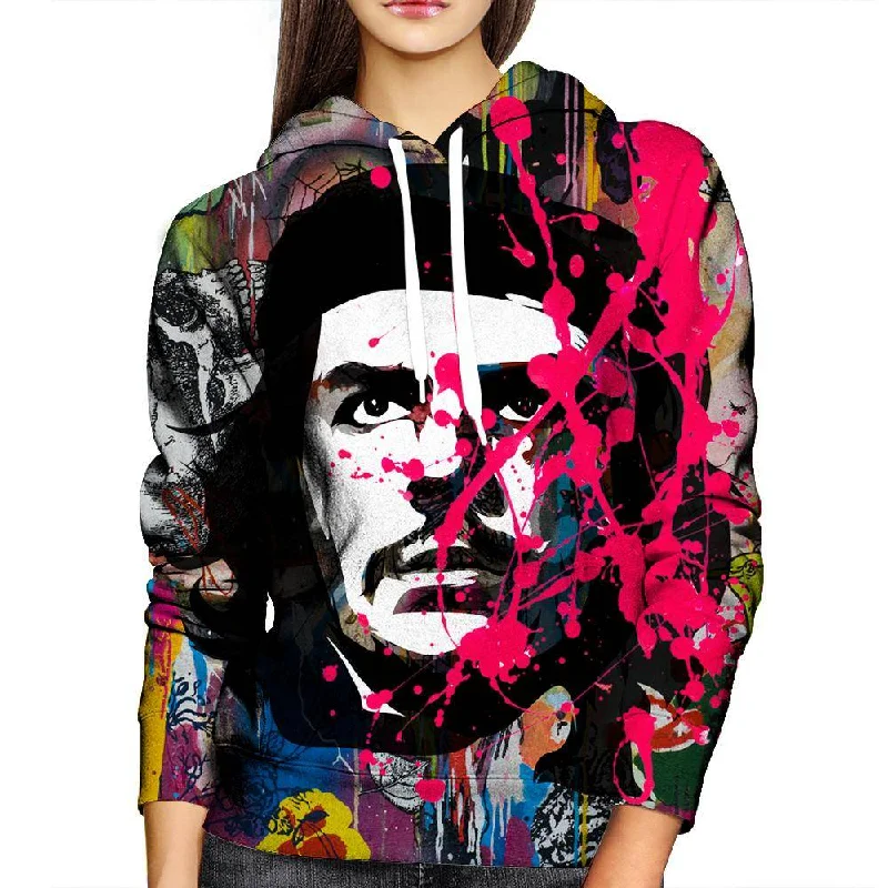 Che Guevara Fragments Womens Hoodie Hoodie with Velcro Closure Adjustable Secure