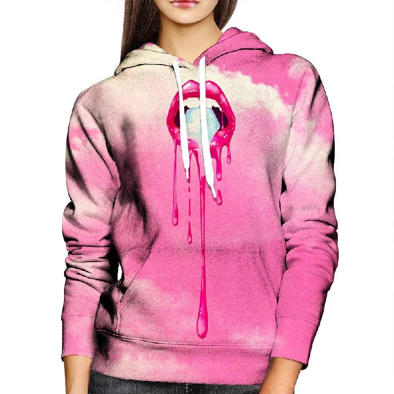 College Lips Womens Hoodie Hoodie with Hidden Zipper Minimalist Clean