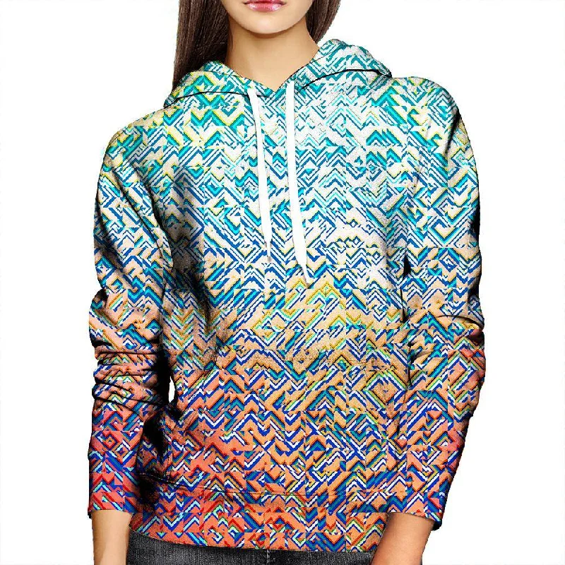 Color Blocks Womens Hoodie Hoodie with Magnetic Closure Innovative Modern
