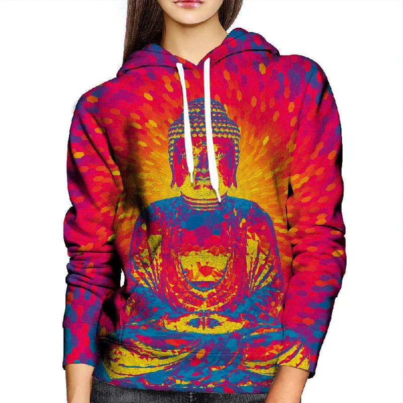 Crystal Buddha Womens Hoodie Hoodie with Illustration Artistic Creative