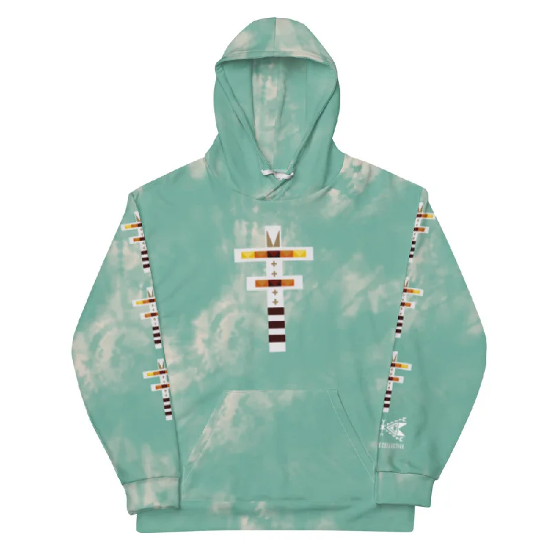 Dragonfly Fire Tie Dye Unisex Hoodie- Mint