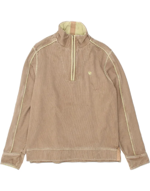 FAT FACE Mens Zip Neck Sweatshirt Jumper Medium Beige Hoodie with Back Slit Movement Comfort FAT FACE Mens Zip Neck Sweatshirt Jumper Medium Beige Hoodie with Back Slit Movement Comfort