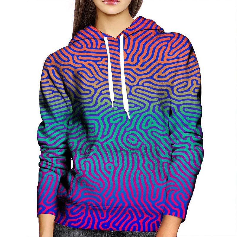 Fingerprint Womens Hoodie Hoodie with Snap Buttons Easy Quick