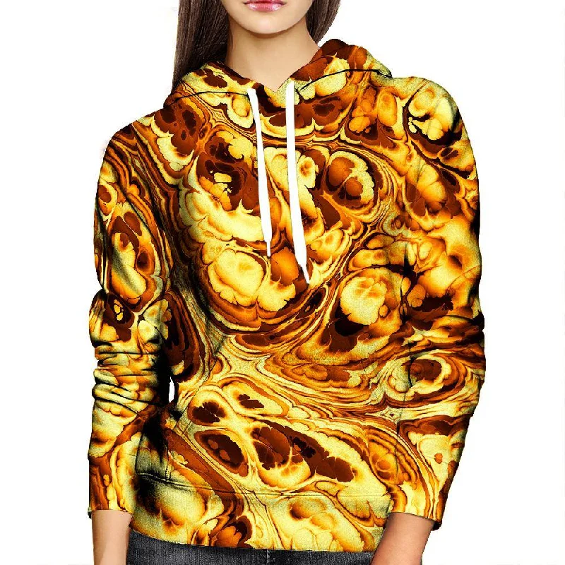 Gold Abstract Painting Womens Hoodie