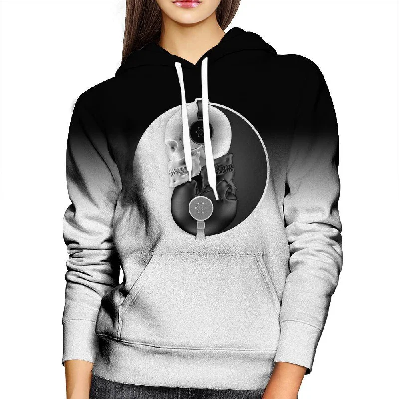 Headphone Harmony Womens Hoodie Hoodie with Raw Hem Edgy Unfinished