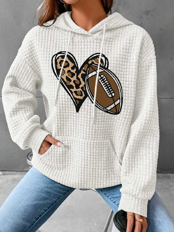 Heart & Football Ladies Hoodie