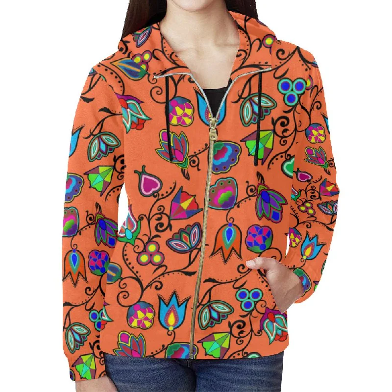Indigenous Paisley - Sierra Full Zip Hoodie for Women Hoodie with Hem Patch Decorative Personalized Indigenous Paisley - Sierra Full Zip Hoodie for Women Hoodie with Hem Patch Decorative Personalized