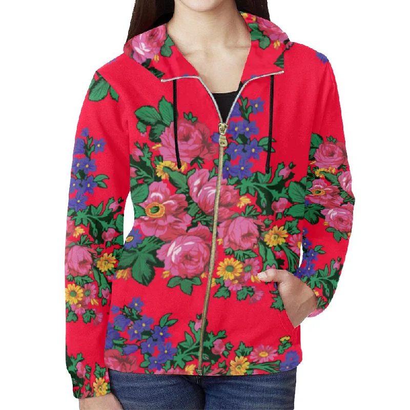 Kokum's Revenge- Dahlia Full Zip Hoodie for Women Hoodie with Pocket Utility Practical Kokum's Revenge- Dahlia Full Zip Hoodie for Women Hoodie with Pocket Utility Practical