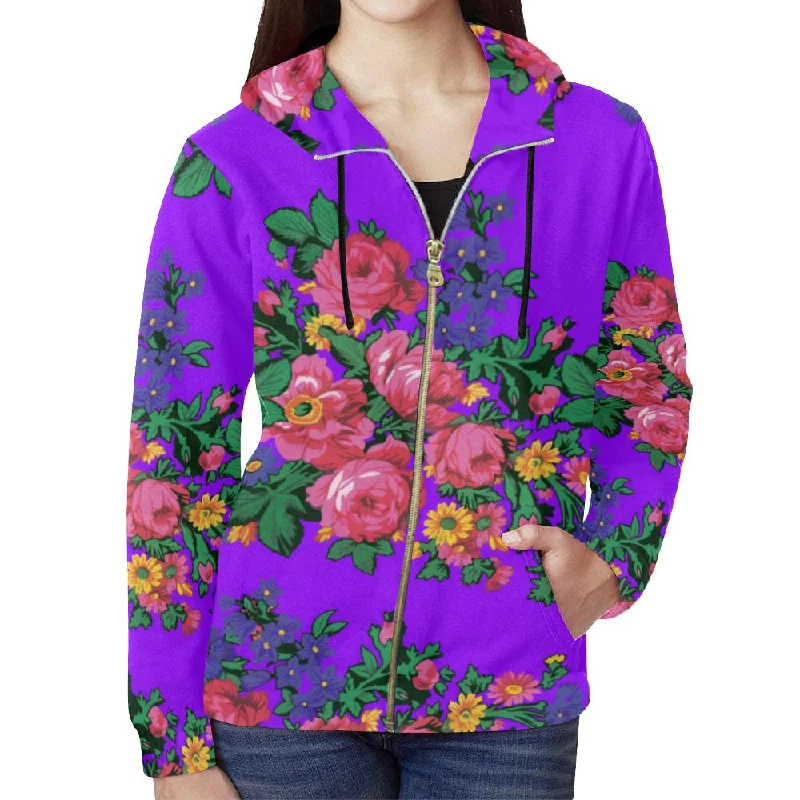 Kokum's Revenge-Lilac Full Zip Hoodie for Women Hoodie with Zipper Placket Modern Functional Kokum's Revenge-Lilac Full Zip Hoodie for Women Hoodie with Zipper Placket Modern Functional