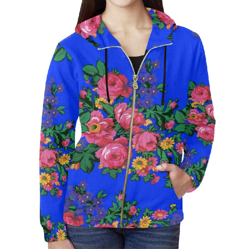 Kokum's Revenge- Royal Full Zip Hoodie for Women Hoodie with Velcro Closure Adjustable Secure Kokum's Revenge- Royal Full Zip Hoodie for Women Hoodie with Velcro Closure Adjustable Secure