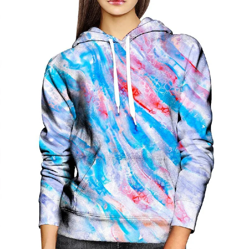 Light Blue Swerves Womens Hoodie