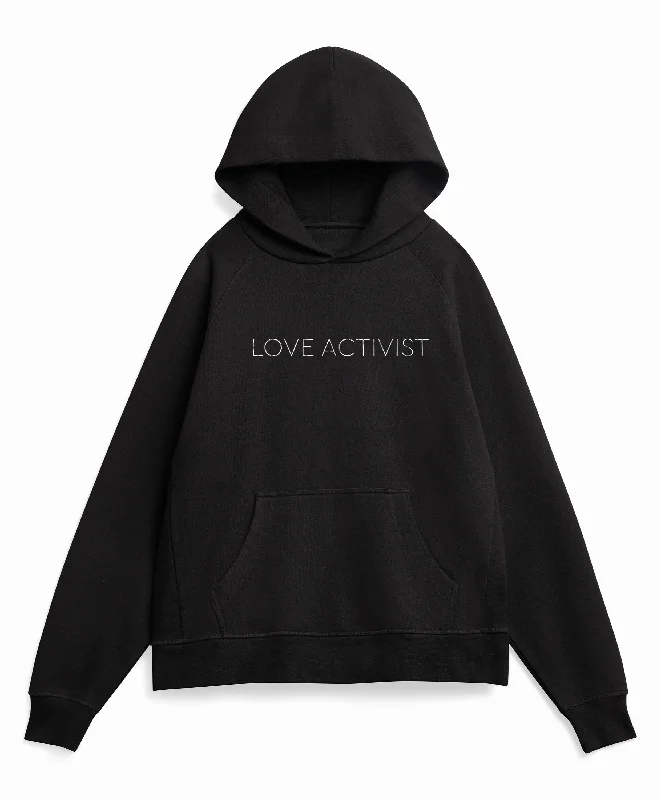 LOVE ACTIVIST ORGANIC COTTON FRENCH TERRY HOODIE - BLACK