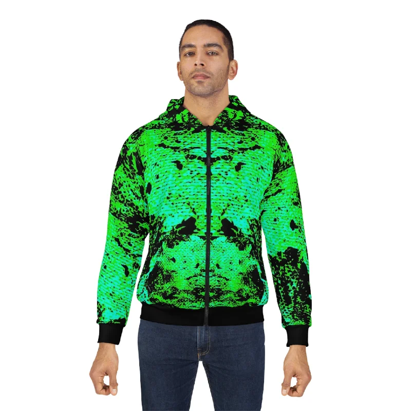 "Mystic Cube" (Cosmic Fusion - Shamrock Green) - Unisex Zip Hoodie