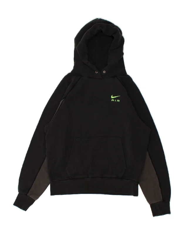 NIKE Mens Hoodie Jumper Medium Black Colourblock Cotton Hoodie with Oversized Fit Loose Comfortable NIKE Mens Hoodie Jumper Medium Black Colourblock Cotton Hoodie with Oversized Fit Loose Comfortable
