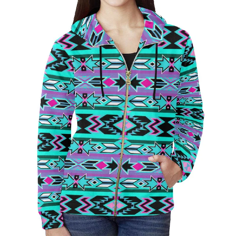 Northeast Journey Full Zip Hoodie for Women Hoodie with Hem Applique Textured Unique Northeast Journey Full Zip Hoodie for Women Hoodie with Hem Applique Textured Unique