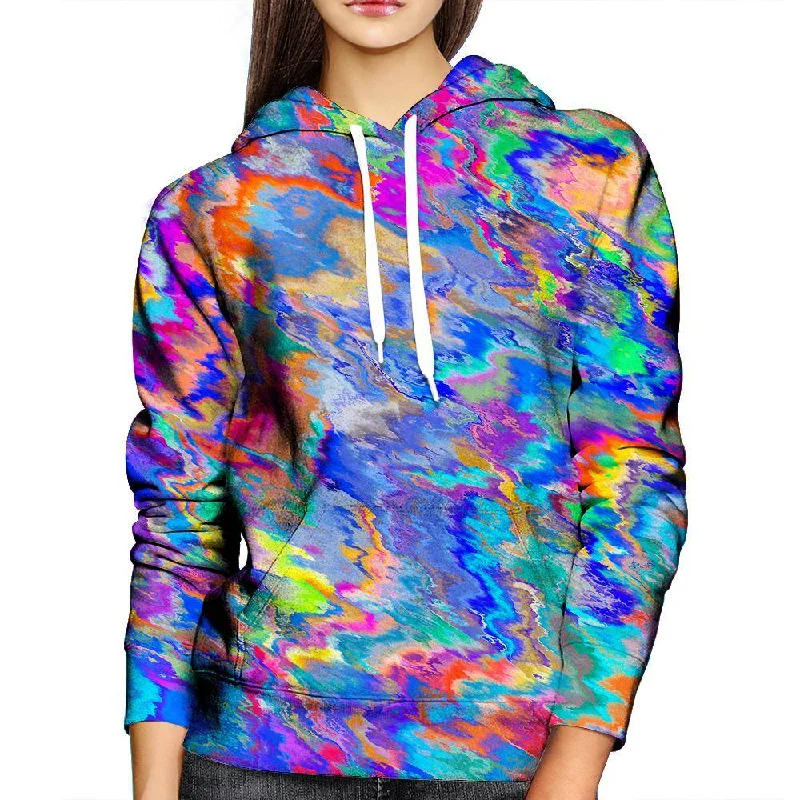 Paint Splatter Womens Hoodie Hoodie with Button Placket Classic Preppy