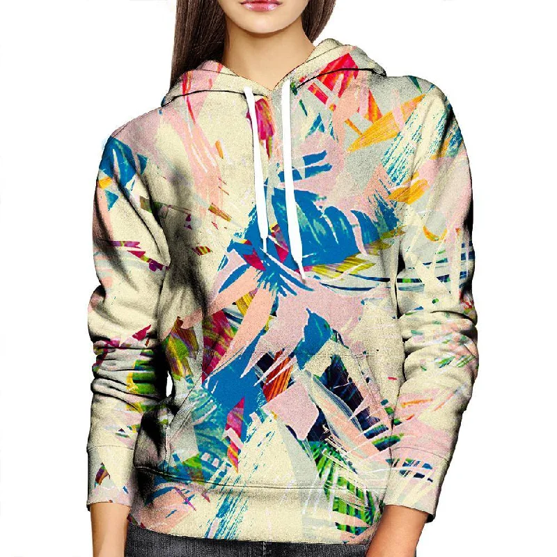Palm Twist Womens Hoodie Hoodie with Hem Applique Textured Unique