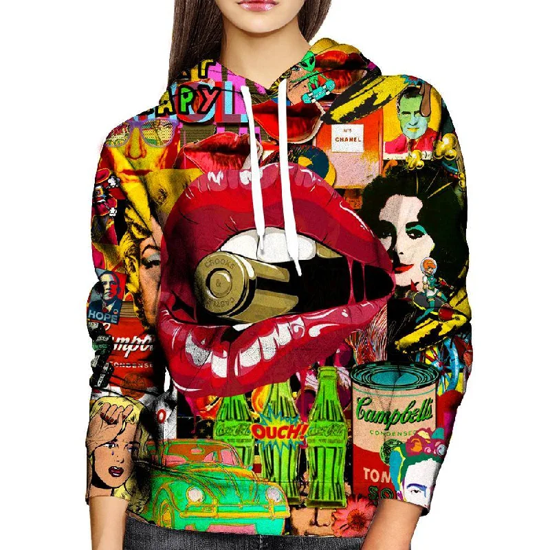 Pop Art Therapy Womens Hoodie Cotton Hoodie Fleece Lining Warmth