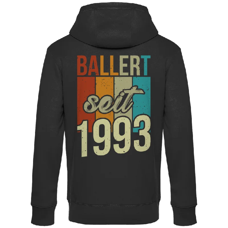 Premium Hoodie "Ballert seit 1993" (Backprint) Hoodie with Batwing Sleeves Loose Dramatic Premium Hoodie "Ballert seit 1993" (Backprint) Hoodie with Batwing Sleeves Loose Dramatic
